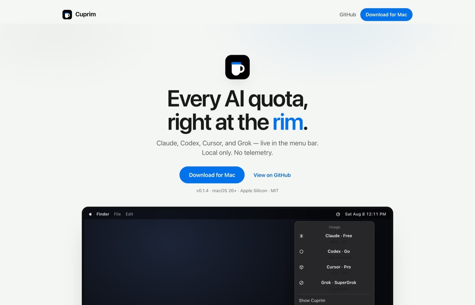 Cuprim screenshot